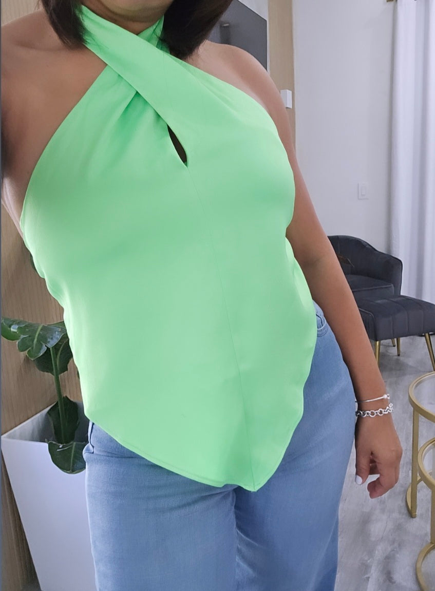 Mint Open Back Top