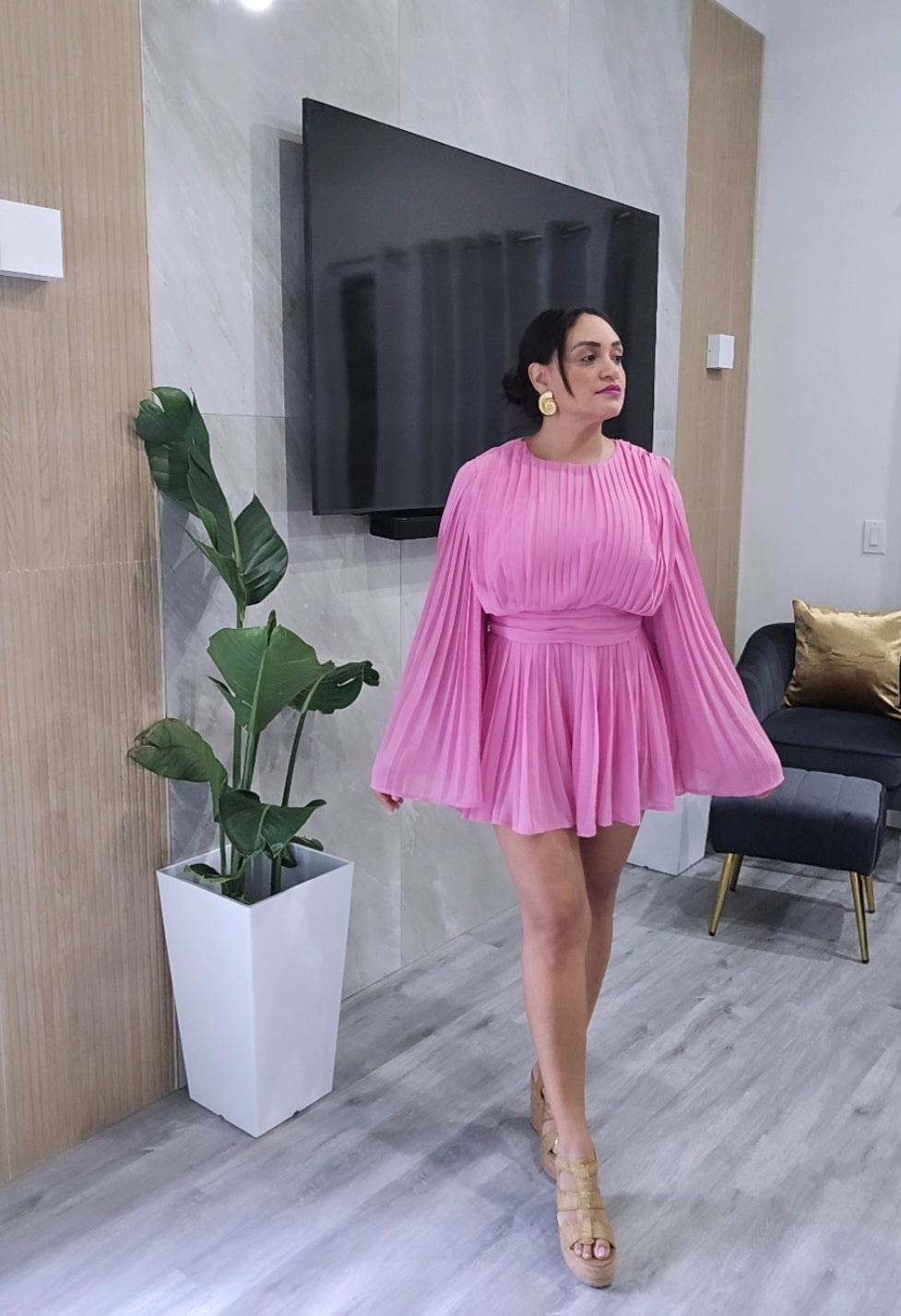 Pink Bohemian Mini Romper