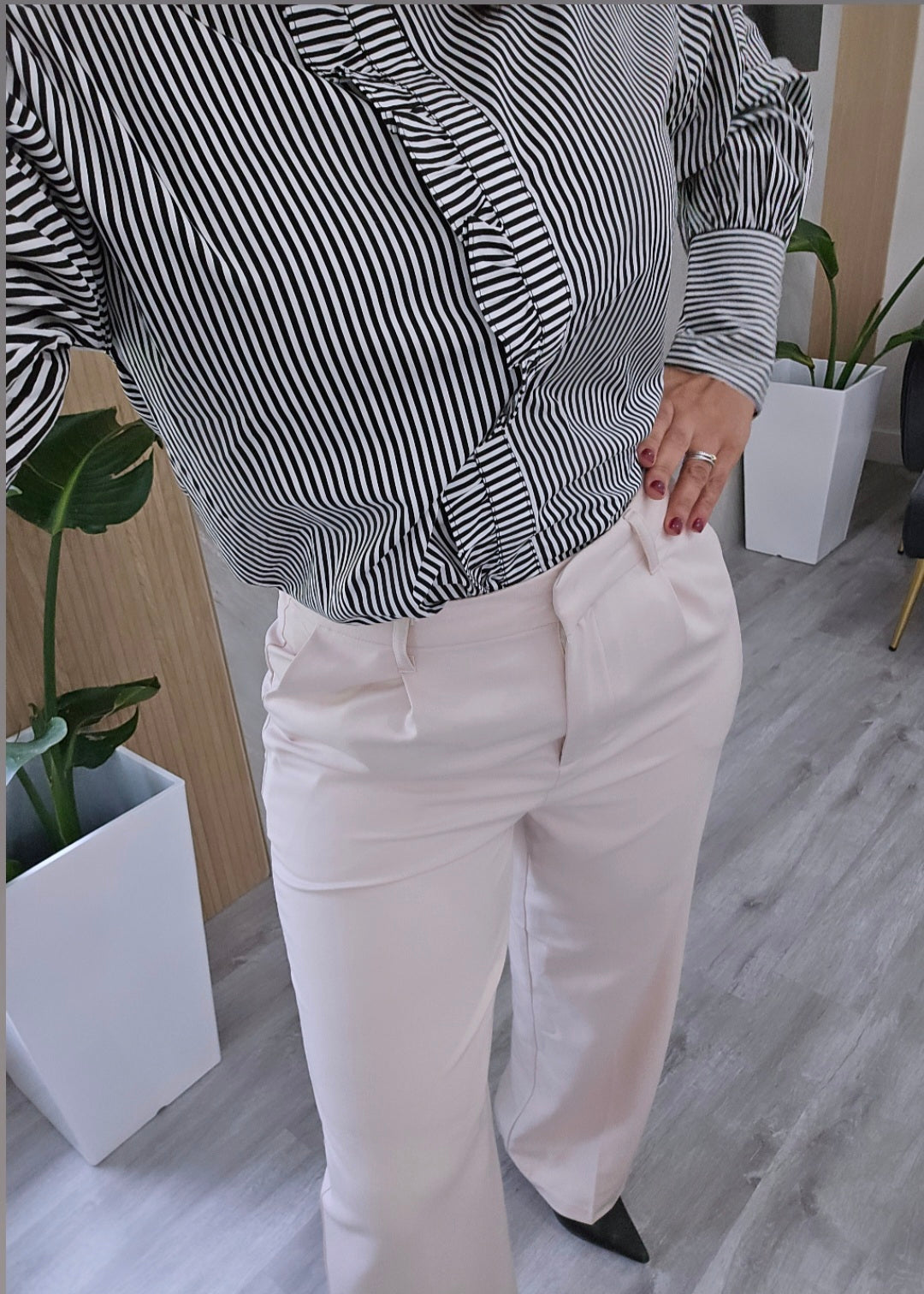 Stripes Ruffle Blouse
