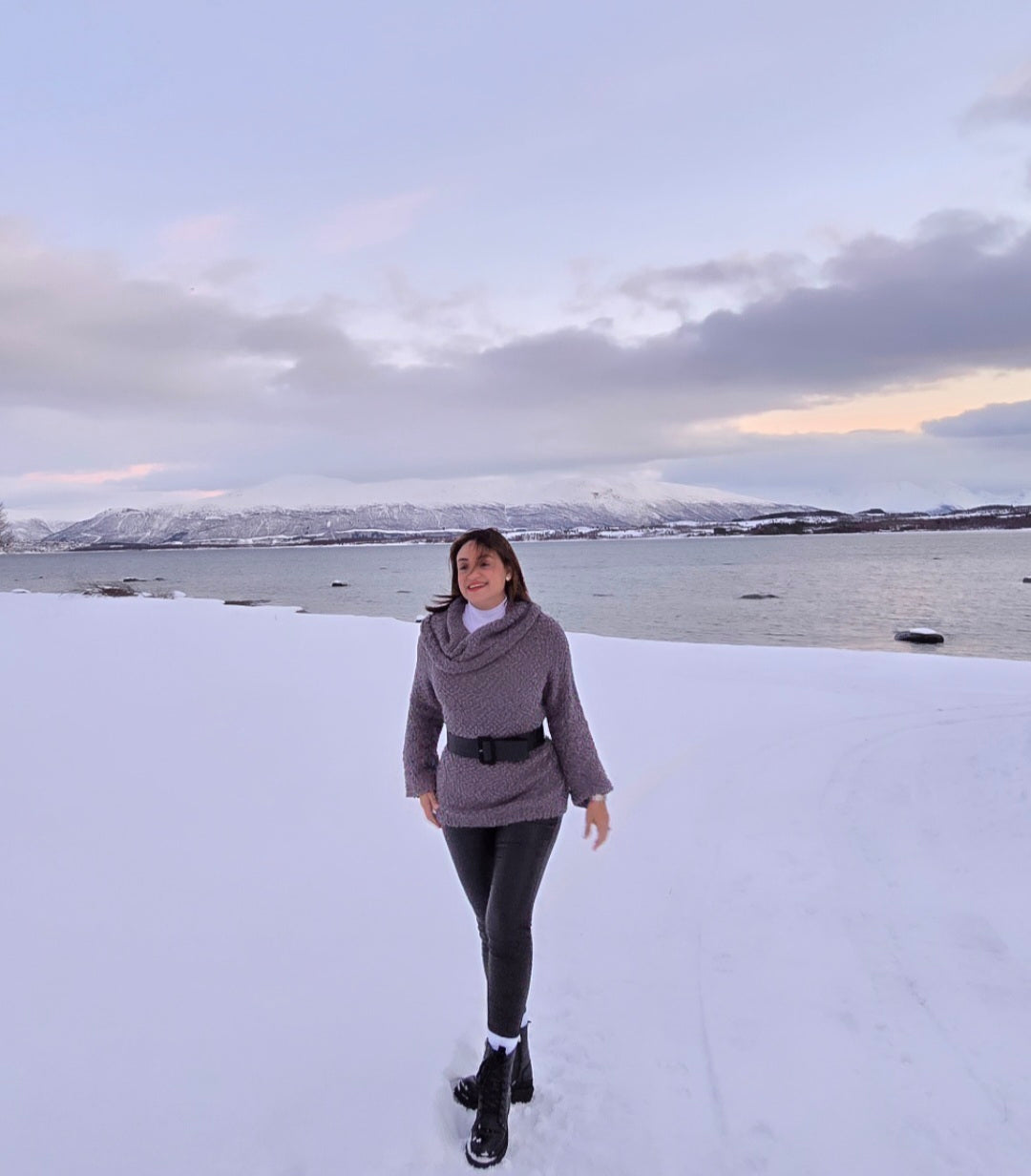 Gray Off Shoulder Sweater