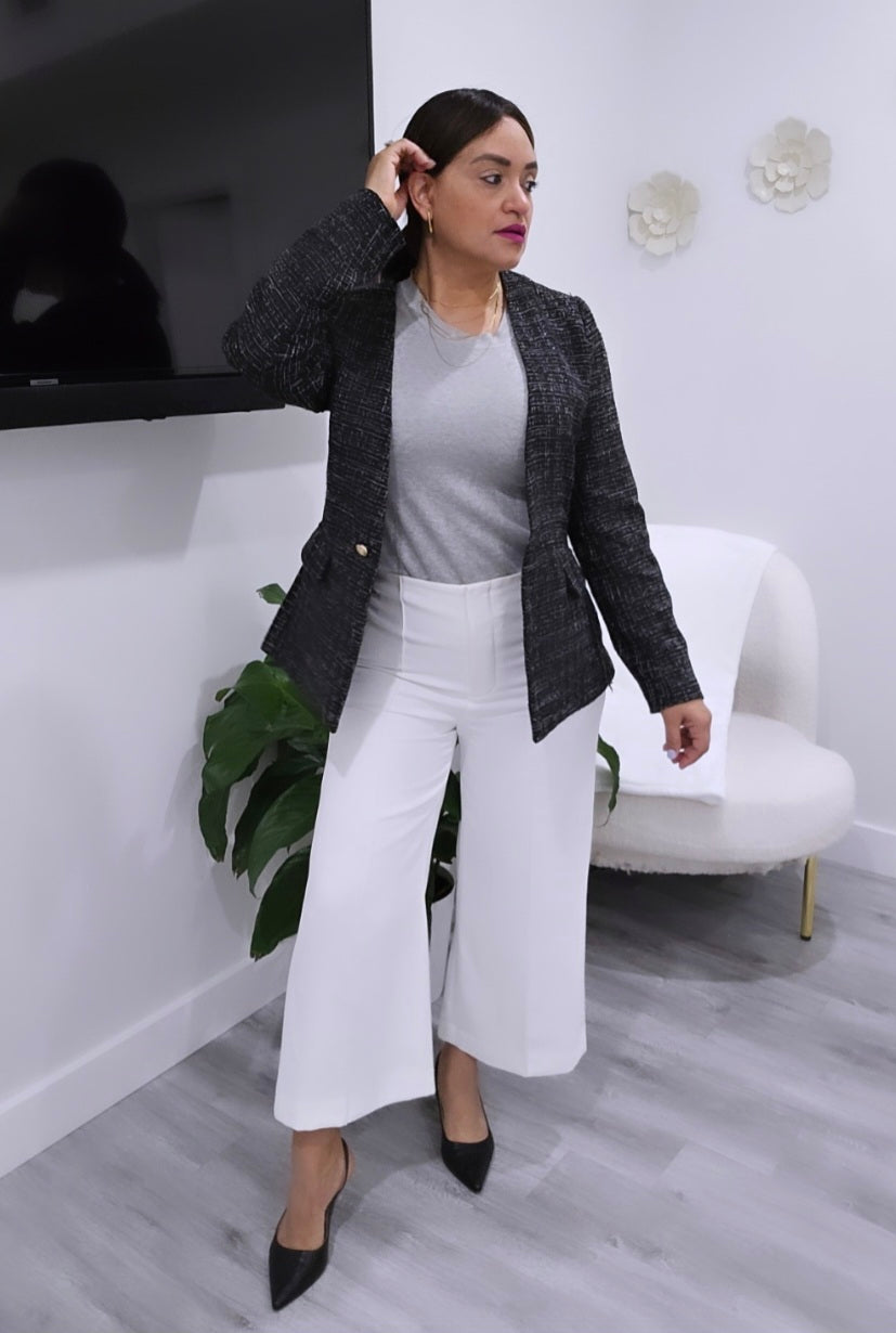 Silver/Black Tweed Blazer