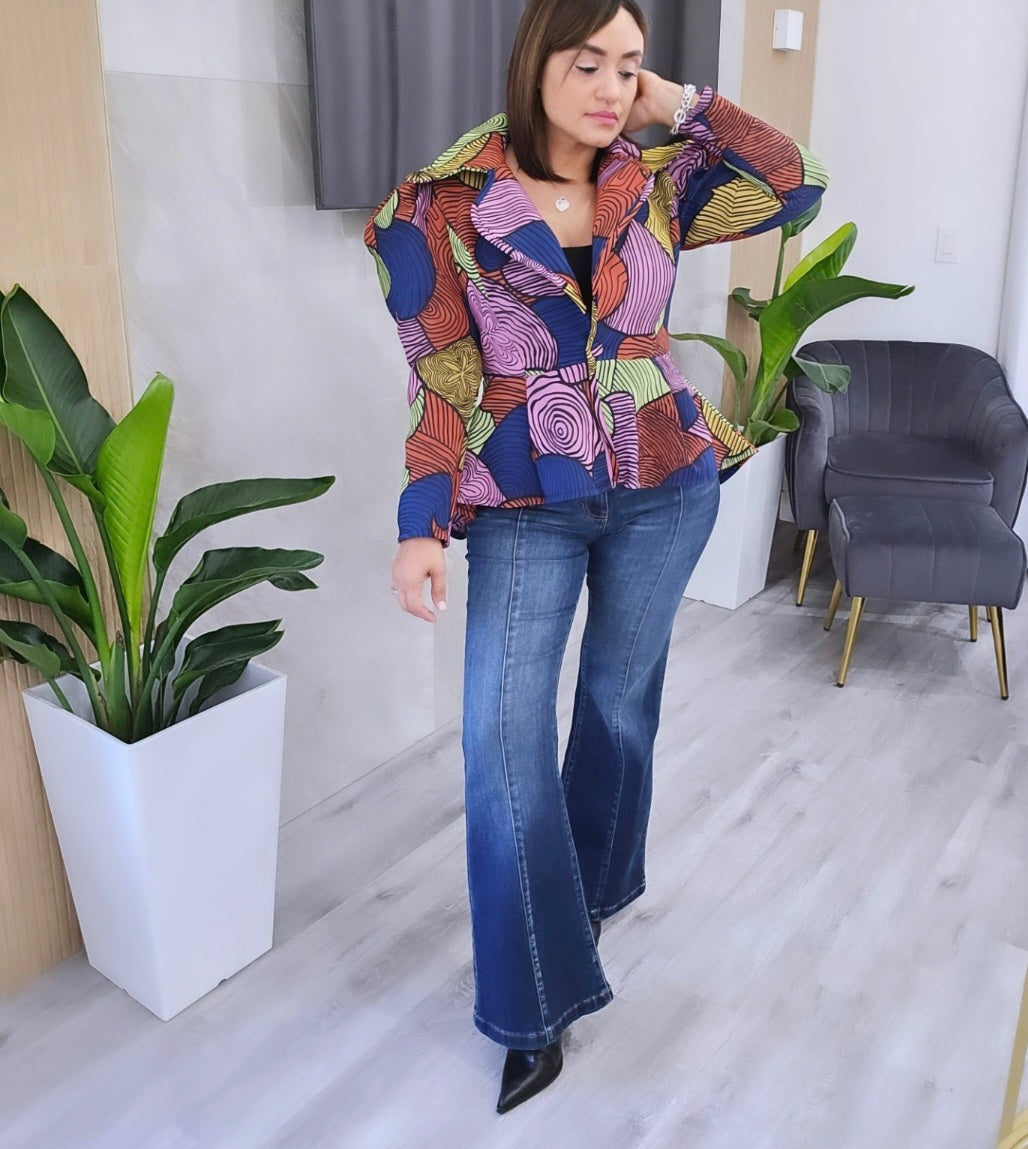 Colorful Long Sleeve Blazer