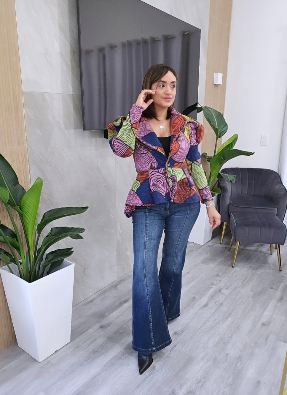 Colorful Long Sleeve Blazer