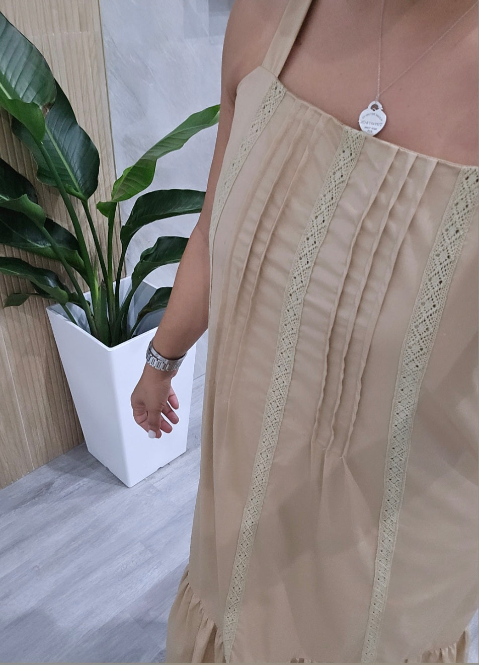 Camel Open Back Maxi Dress