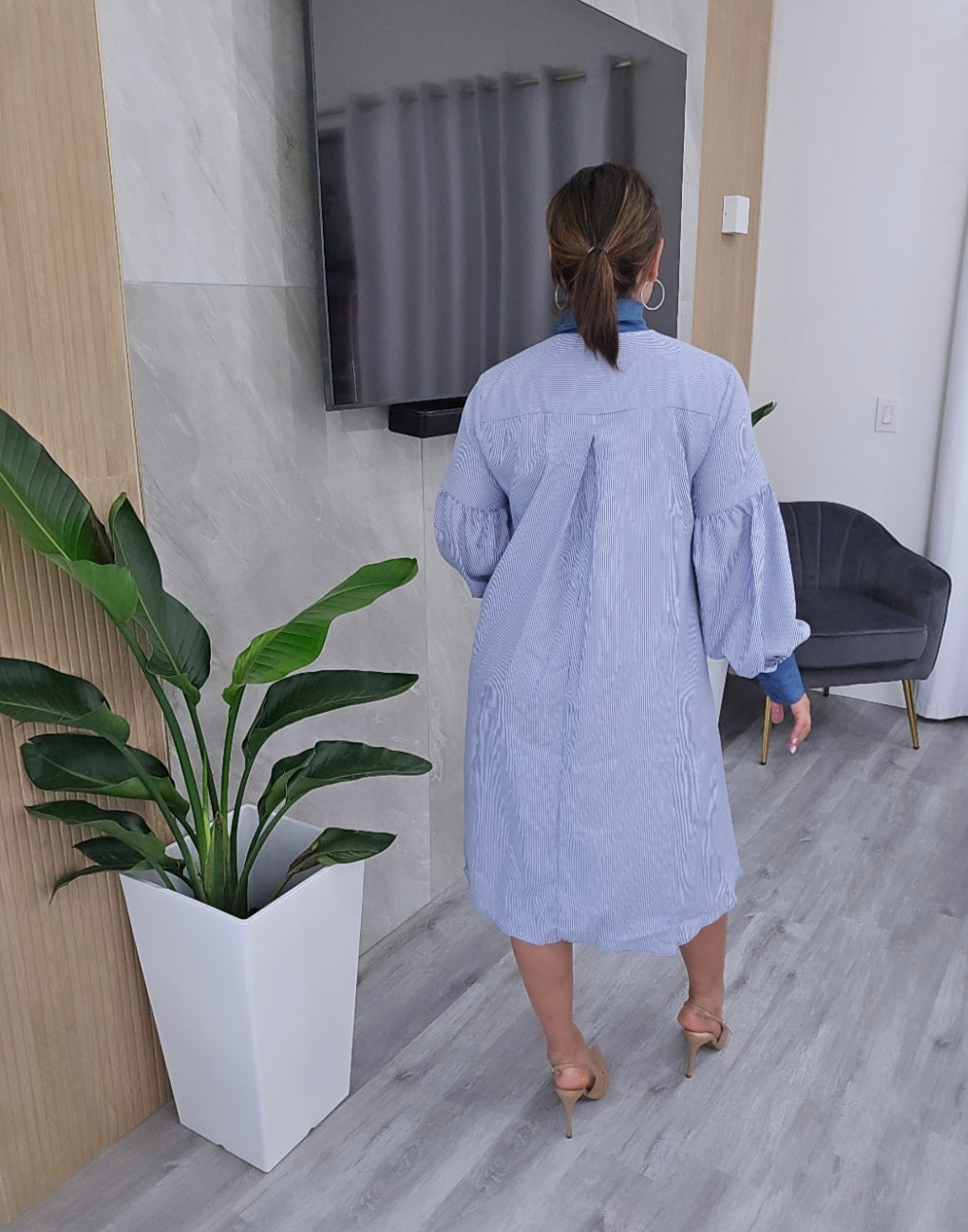 Denim & Stripes Tunic Dress