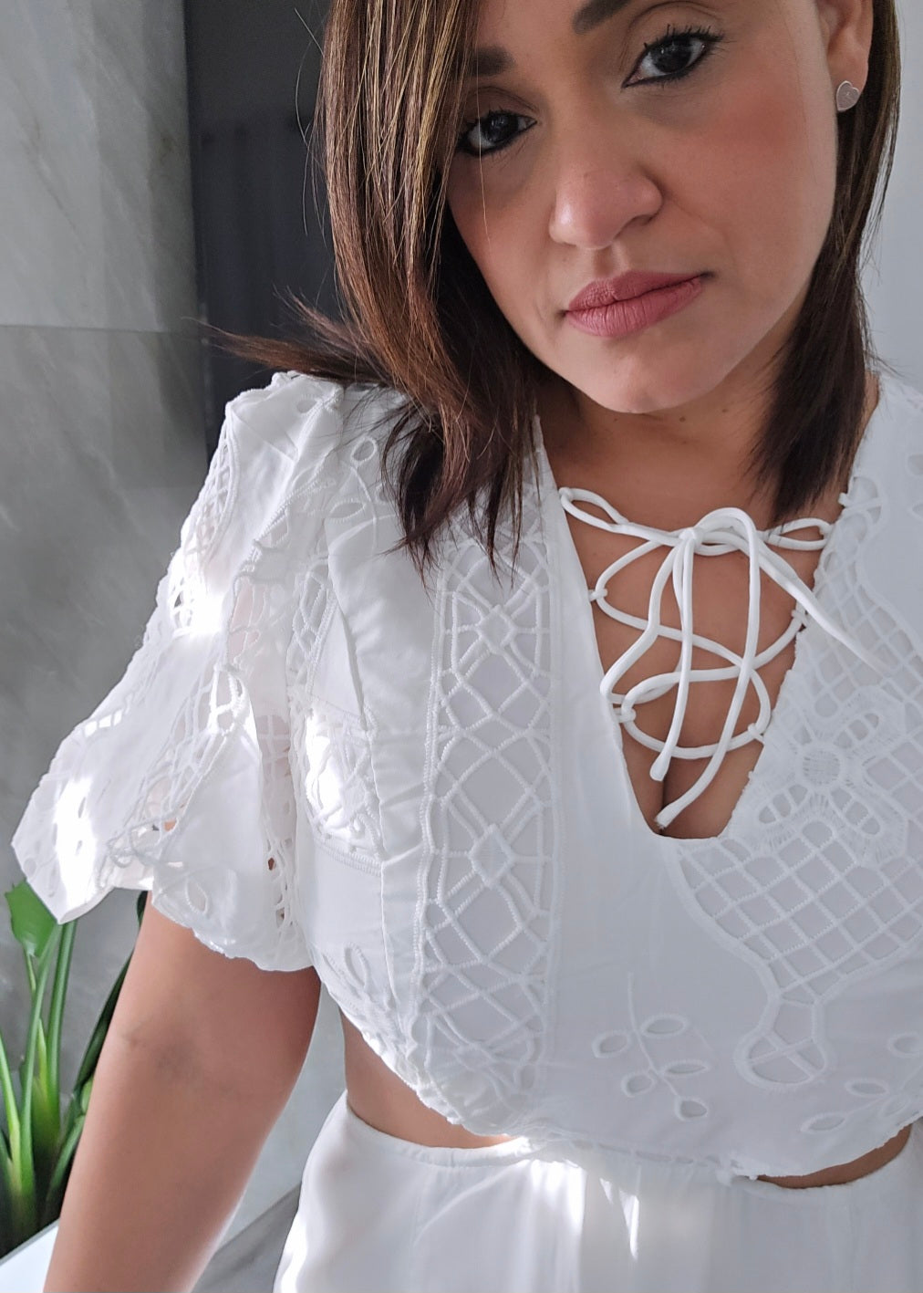 Eyelet White Jumpsuit