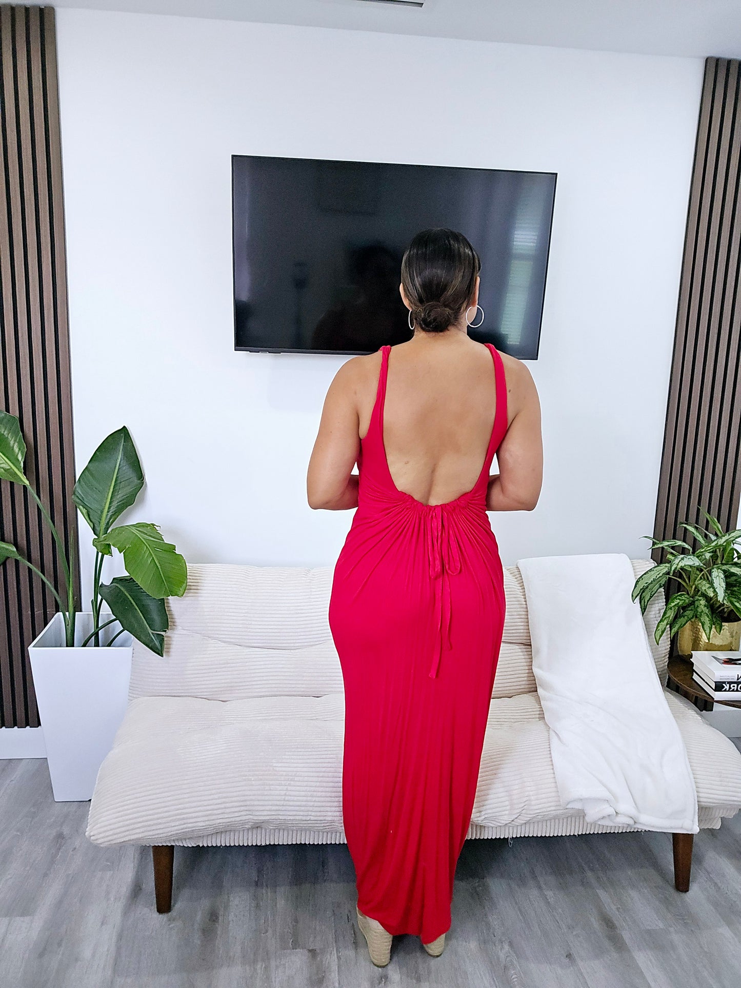 Openback Maxi Red Dress