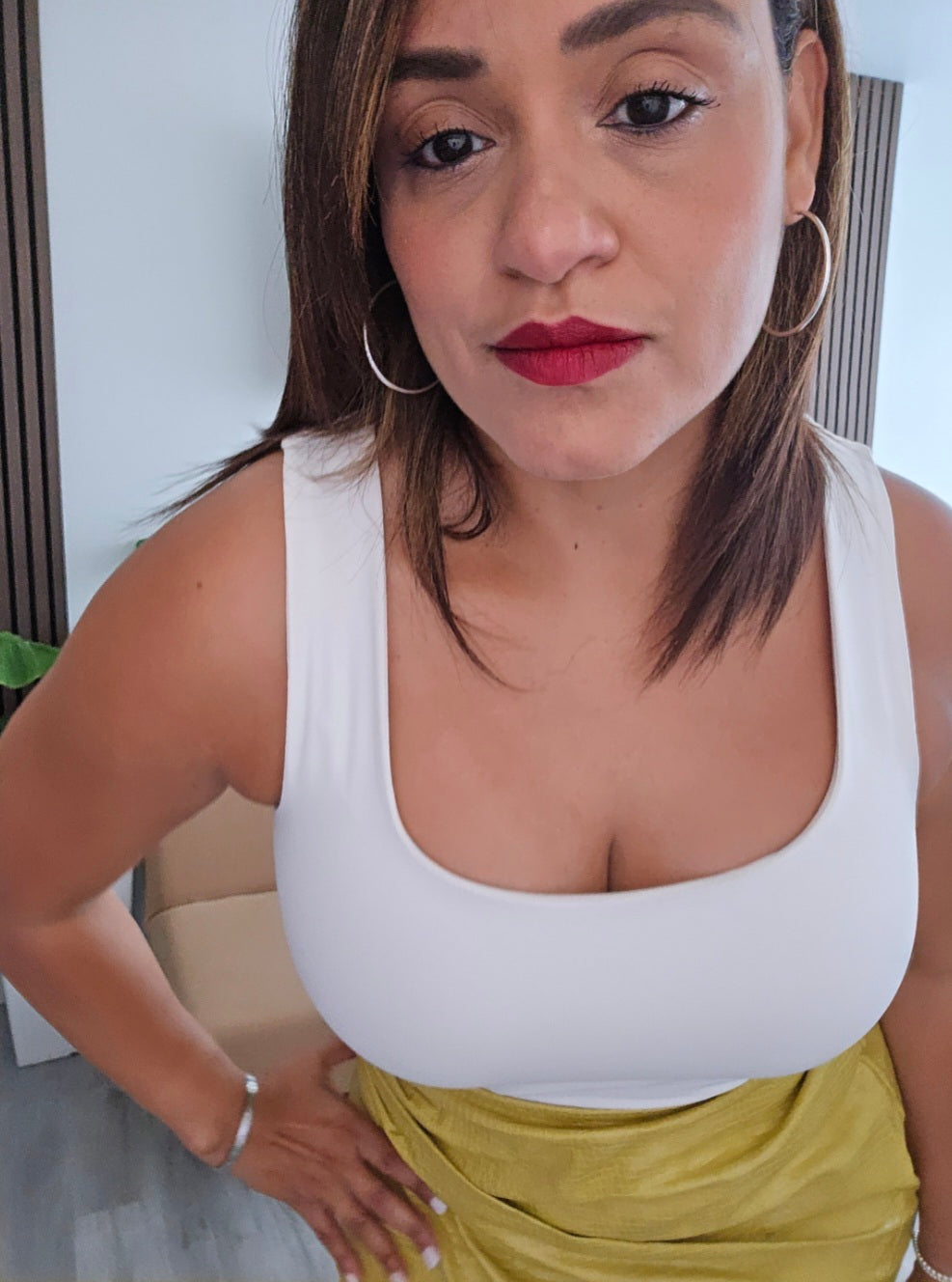 Yellow Leather Skirt