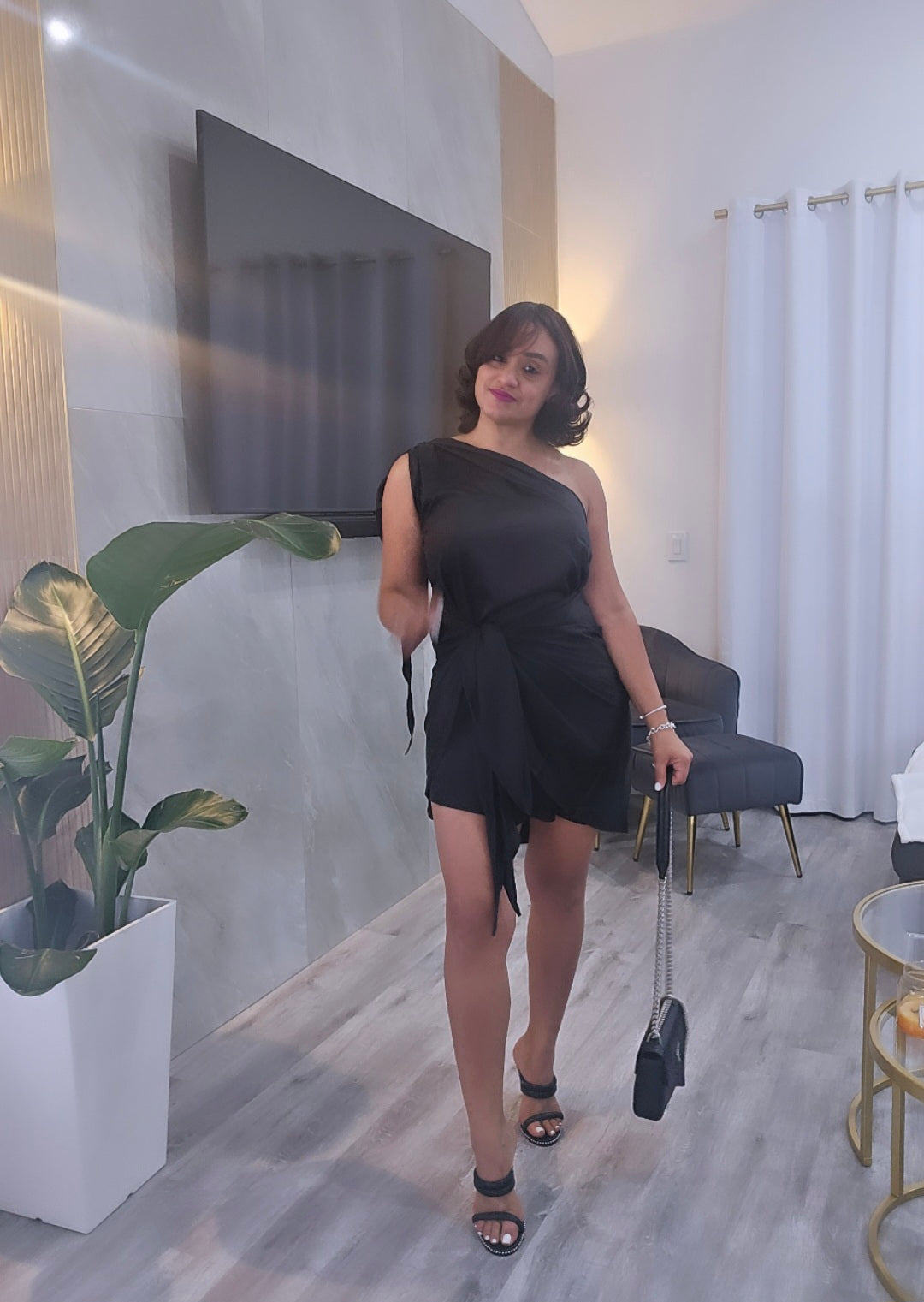 Satin Little Black Dress