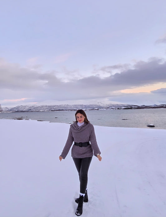 Gray Off Shoulder Sweater
