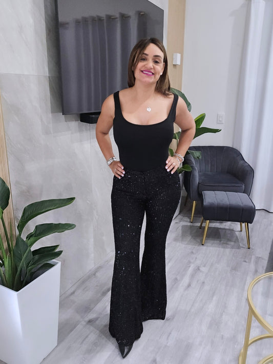 Black Sequins Pants