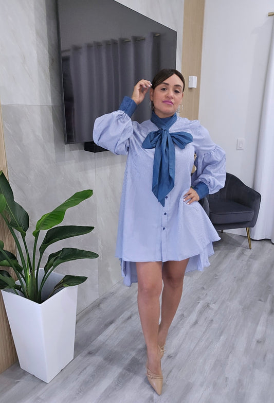 Denim & Stripes Tunic Dress