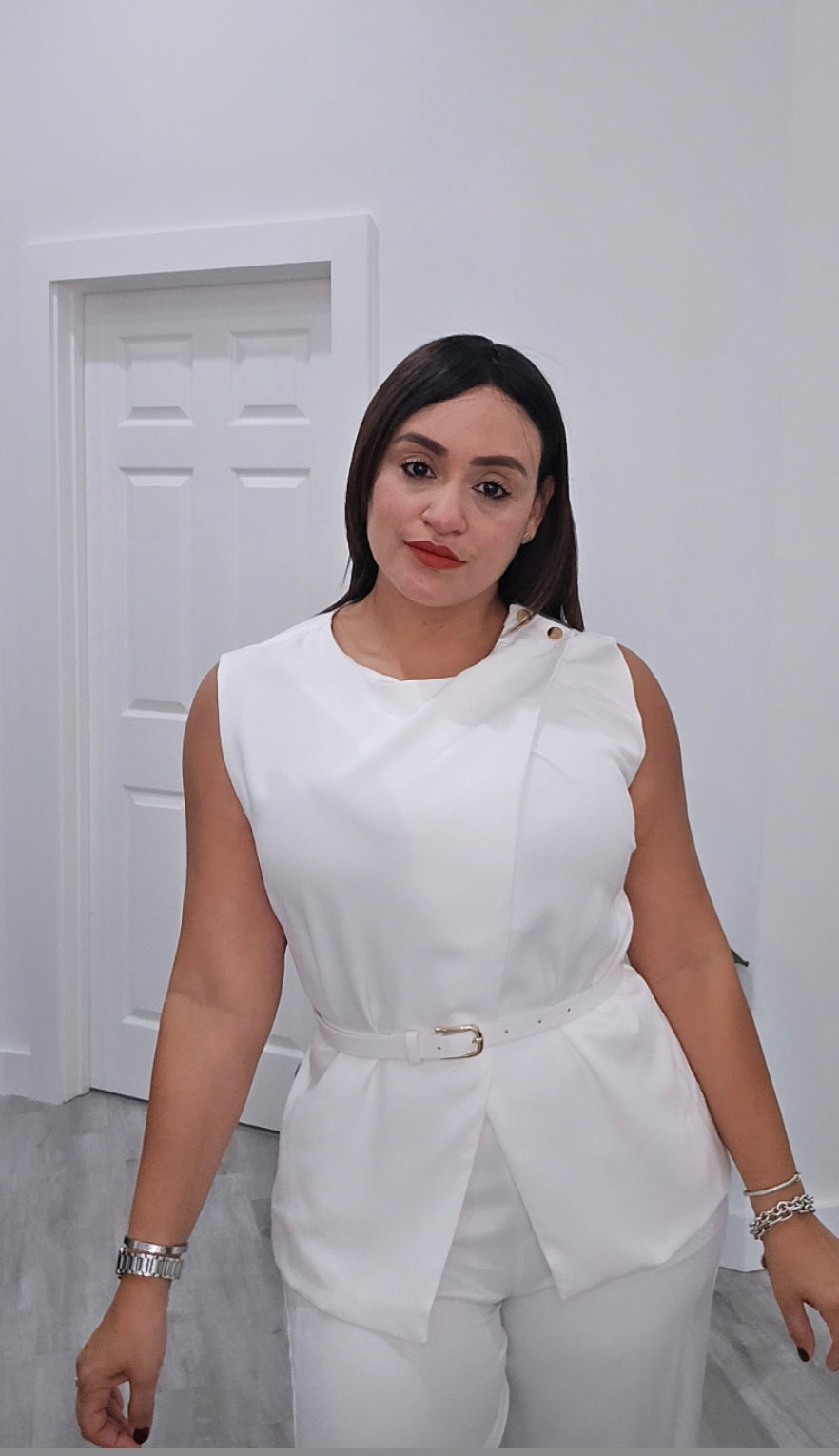 Cloud Gold & White Pants Set