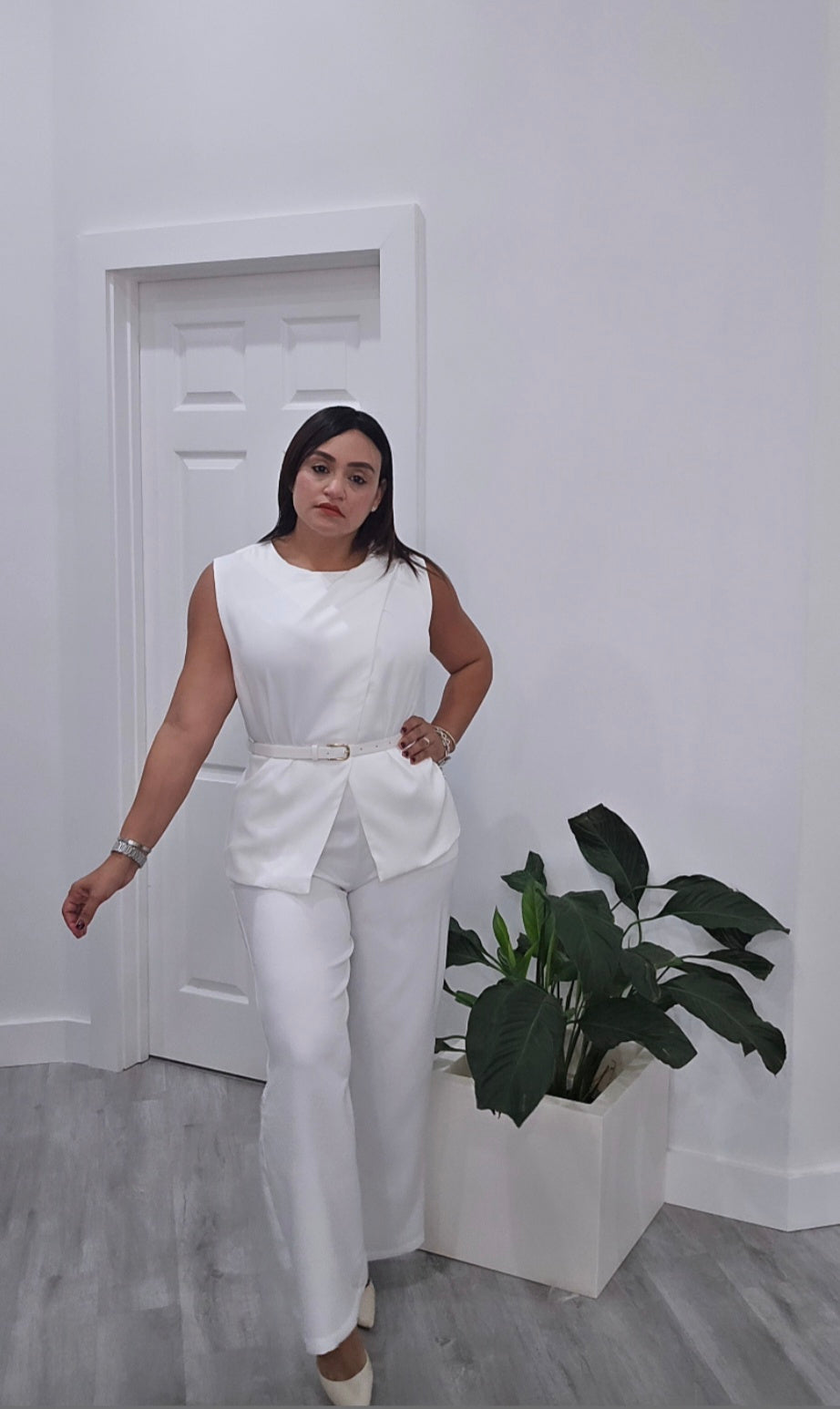 Cloud Gold & White Pants Set