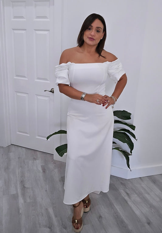 White Romantic Mide Dress