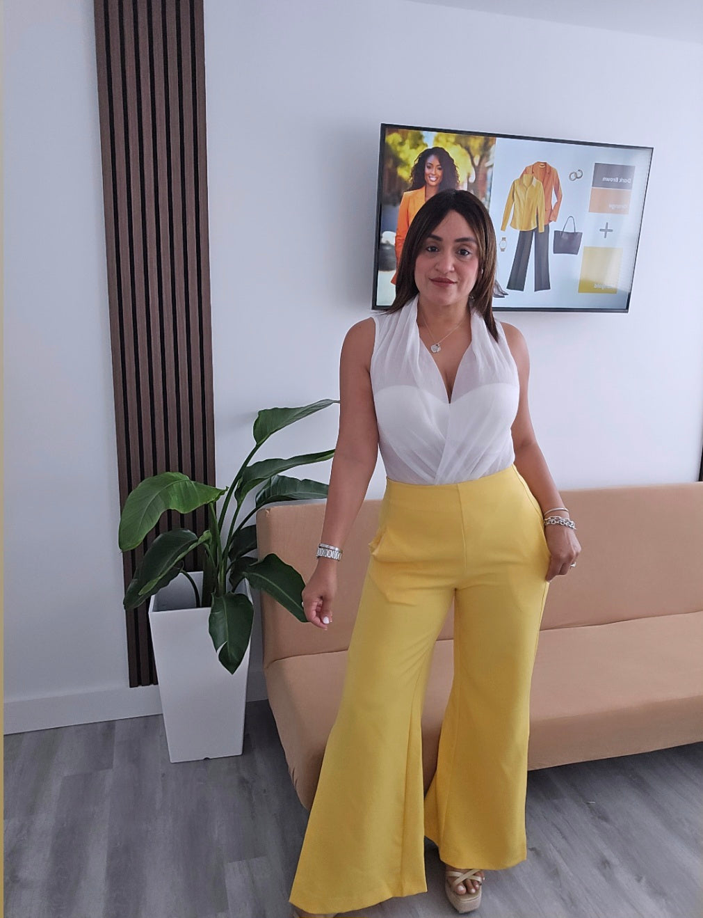 Yellow Open Leg Palazzo