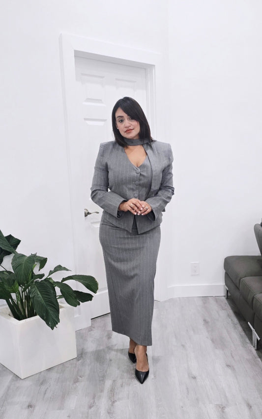 Blazer and Maxi Skirt Set