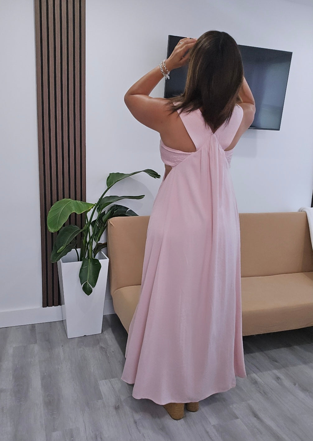 Blush Pink Side Open Maxi