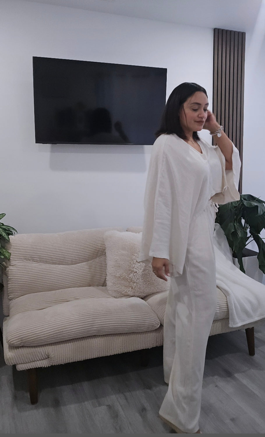 Linen Long Sleeve Palazzo Set