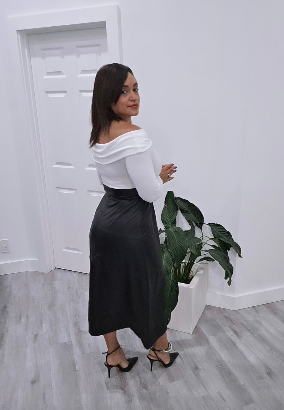 Black & White Midi Dress