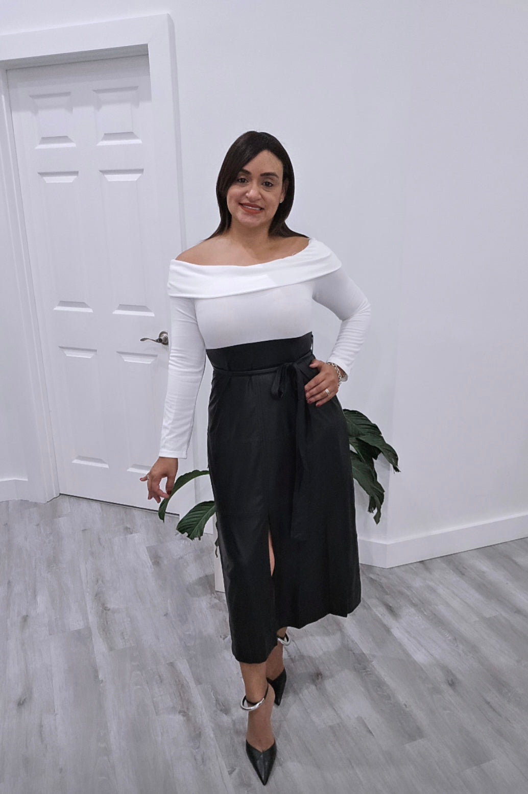 Black & White Midi Dress