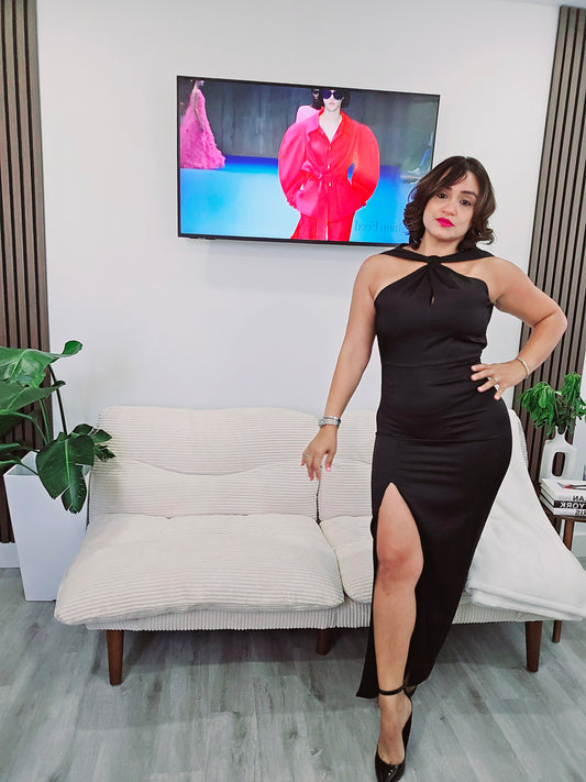 Satin Open Split Dress